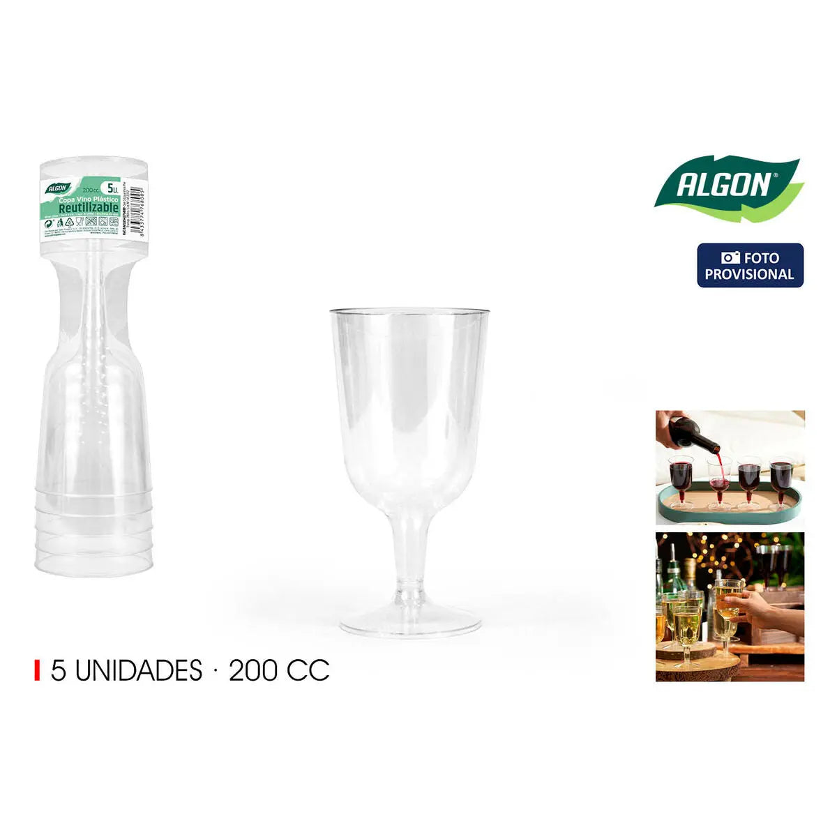 verre de vin Algon 200 ml 5 Pièces (24 Unités) Mamm