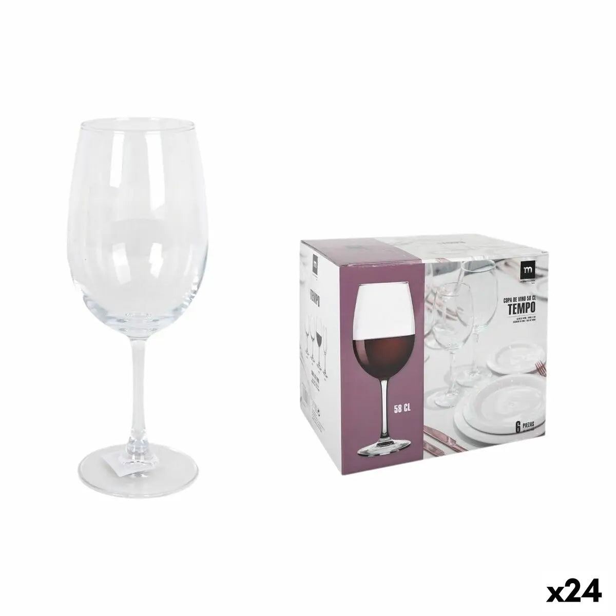 verre de vin La Mediterránea Tempo (24 Unités) Bigbuy